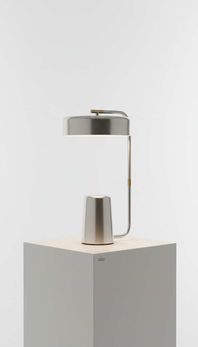 Polished Metal Table Lamp With Dimmer